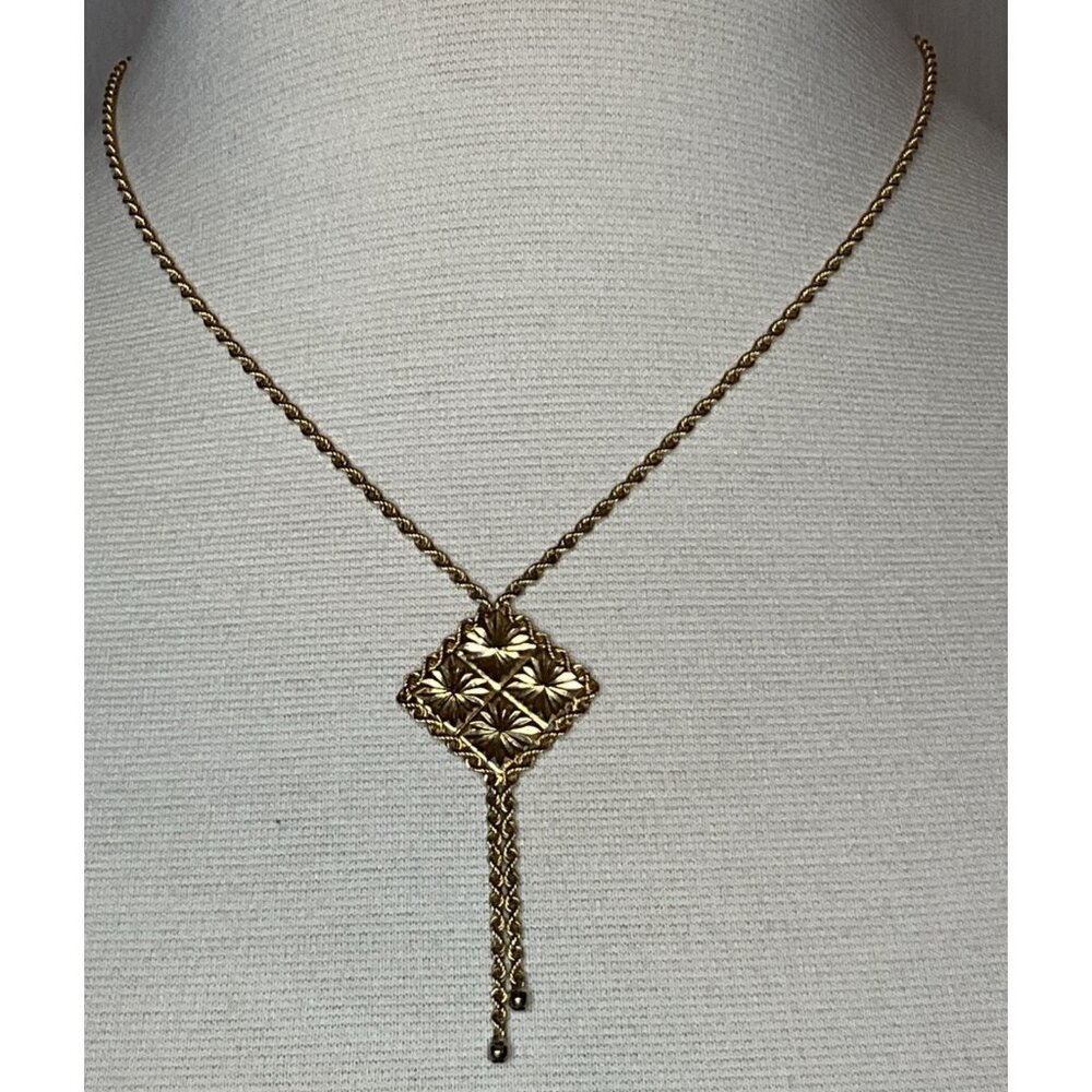 Sterling Silver‎ 1/4 14K Gold Tassel Necklace